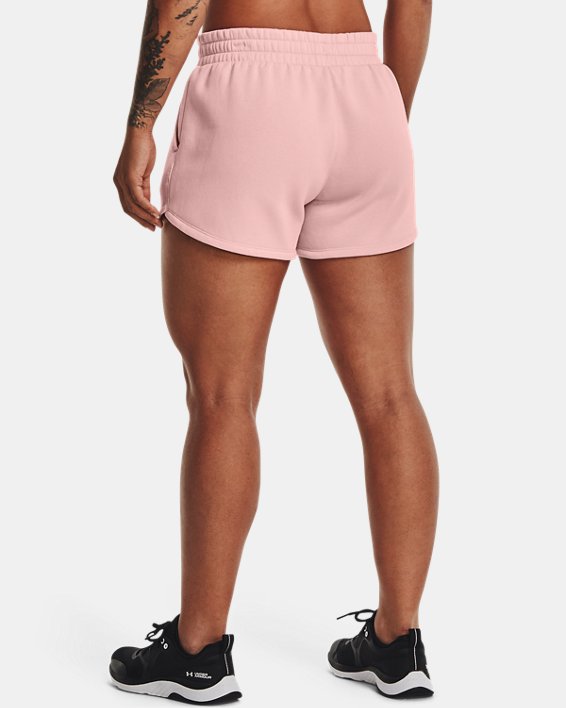 Damen UA Rival Fleece Shorts, Pink, pdpMainDesktop image number 1